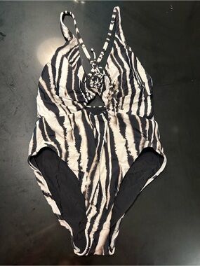 Seafolly Zebra Stripe One-Piece Swimsuit - Black & White